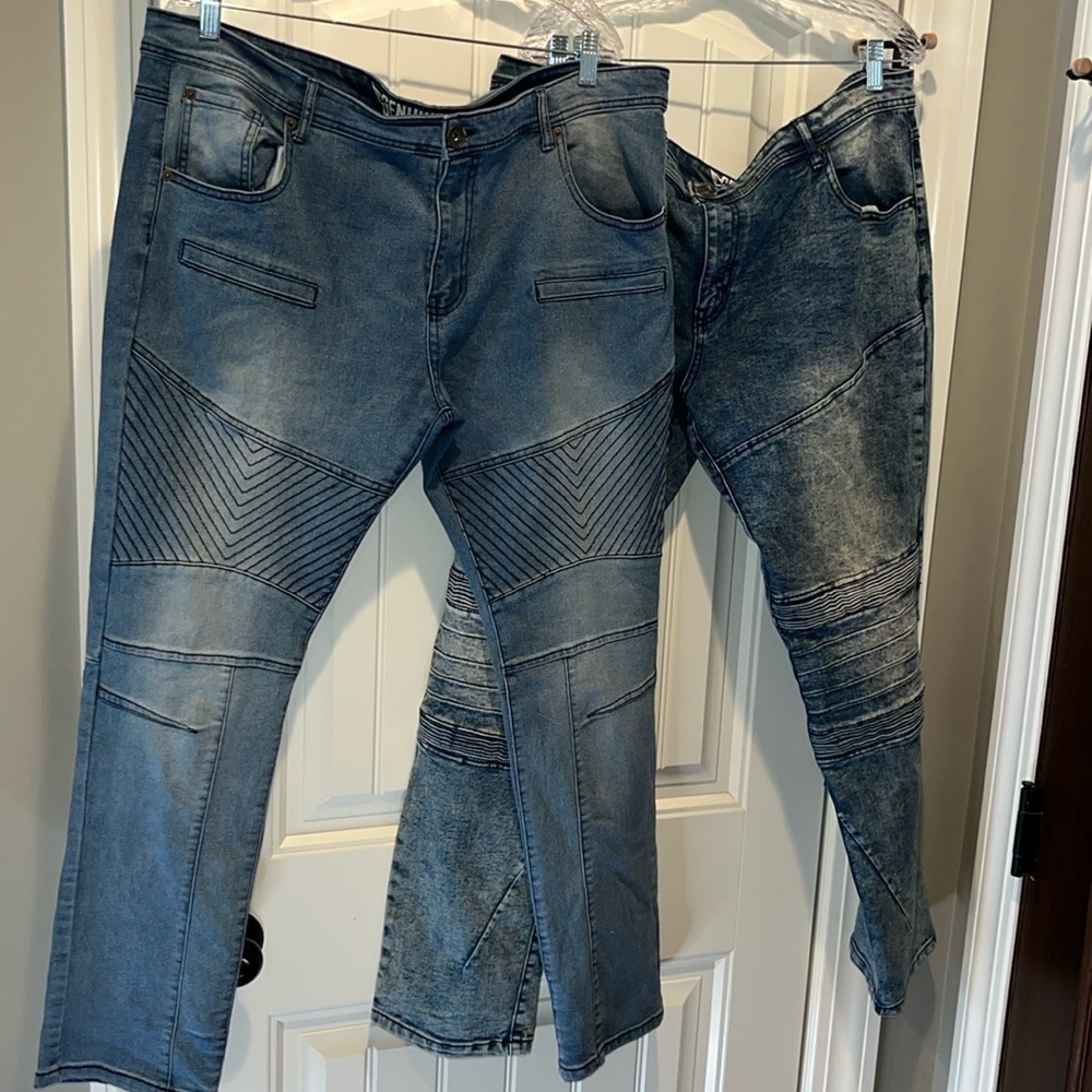 2 pairs of Genuine Authentic jeans skater street moto rockabilly steampunk 40/32